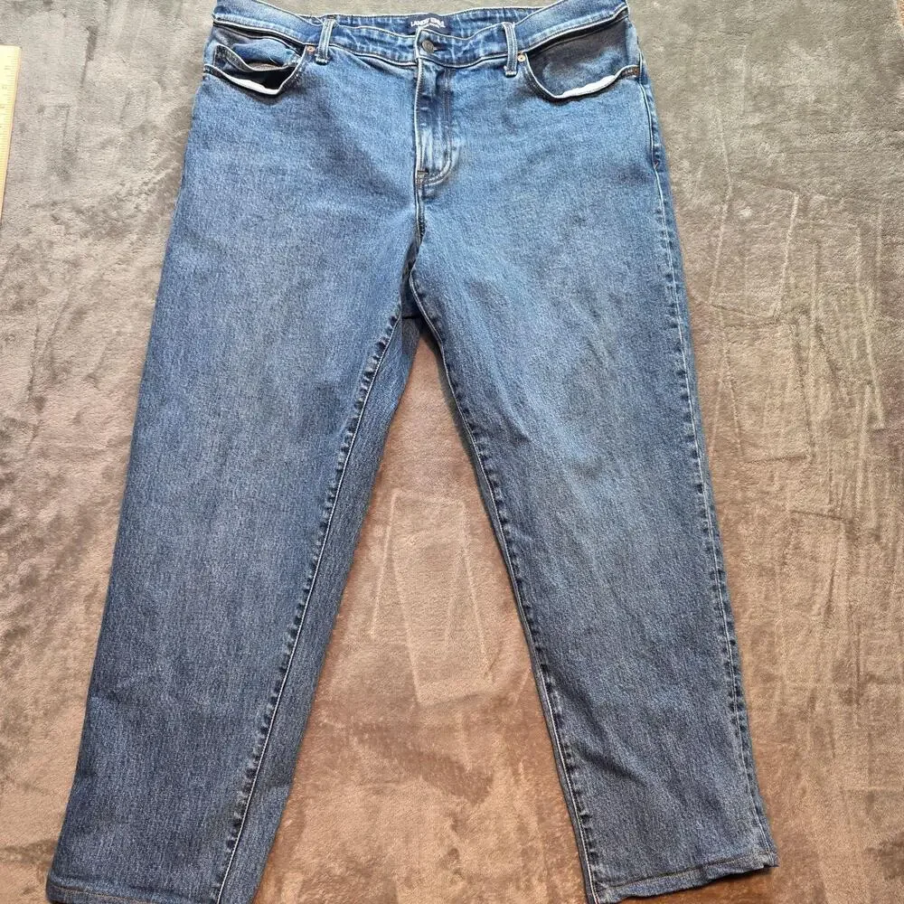 Lands' End Square Rigger Jeans Mens 40x30 Blue Medium Wash Classic Straight Leg